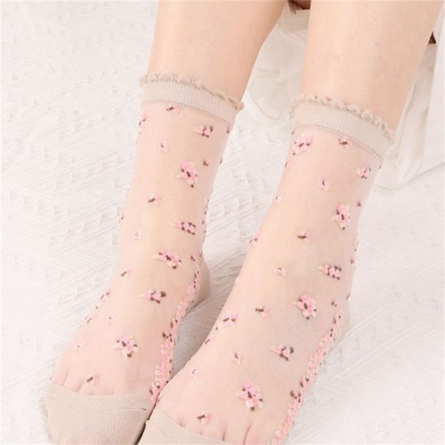 Women's Socks Thin Crystasilk Sock New Women's Glass Women's Mid Cotton Tube - Bild 16 von 16