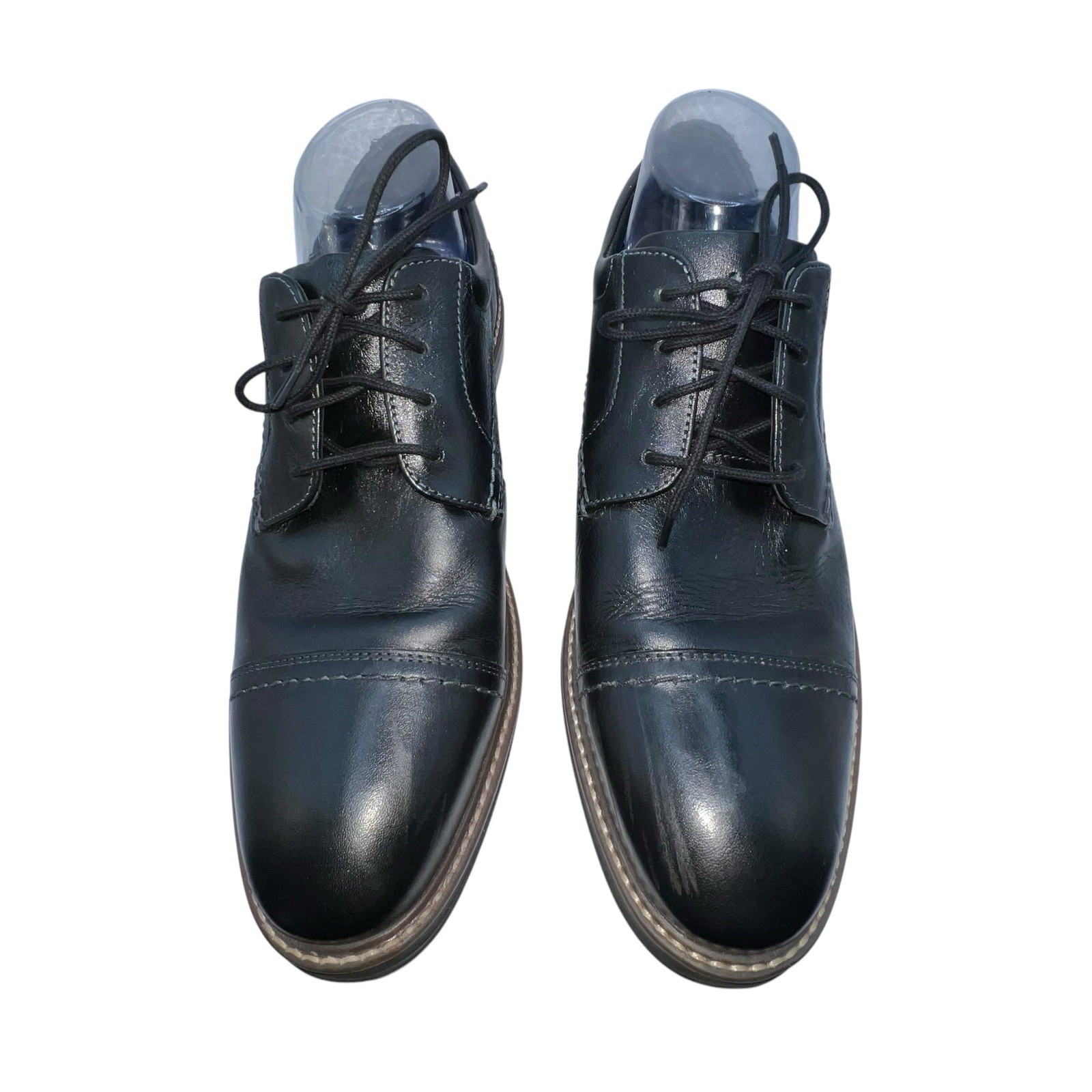 SAOLA Scarpe eleganti Nunn Bush uomo Calderone punta a cappuccio Oxford stringate pelle nera taglia 9