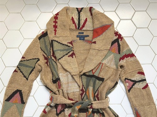 NWOT Ralph Lauren Hand Knit Southwest Aztec Sweater sz L MSRP$998 - Picture 13 of 14