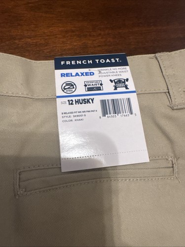 French Toast Boys Khakis Pants Size 12 Husky Relaxed Fit Adjustable Waist - Picture 7 of 7