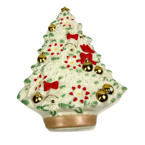 Caja de baratijas de árbol de Navidad vintage Mikasa plato cubierto decoración de pan de jengibre - Imagen 12 de 12