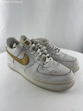 Nike Air Force 1 '07 LV8 Gold Foil Swoosh Men's Sneakers Size 12 EUC