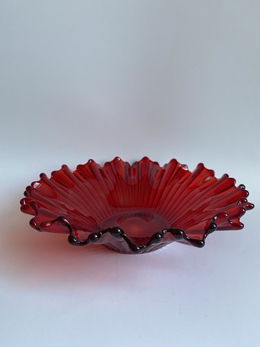 Fostoria Heirloom Red Ruby Glass Bowl 9.5”D ~Gorgeous~ - Picture 5 of 7