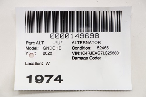 2011 - 2020 JEEP GRAND CHEROKEE Alternator 04801779ai - Picture 11 of 11