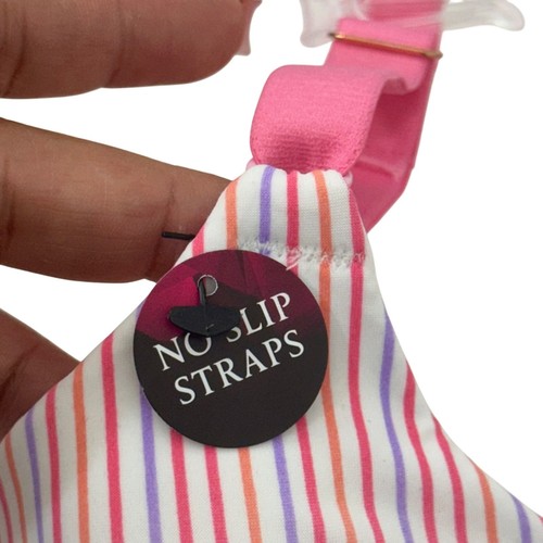 Maidenform One Fab Fit Damen 40D T-Shirt BH rutschfeste Träger rosa gestreift Stretch - Bild 6 von 10