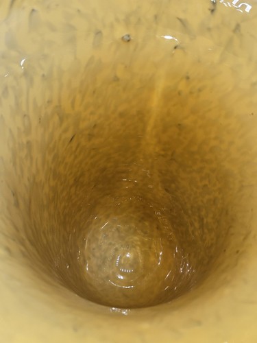 Vintage Hand Blown Amber Tortoise Shell Glass Footed Vase - Picture 6 of 7