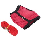 M Rose Red Harness With Lead Adjustable And Soft Pet Walking Harness For Rabbits