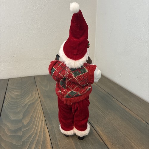 Divertente statuina Babbo Natale afroamericano nero 12" che scatta un selfie (ST) - Foto 4 di 9