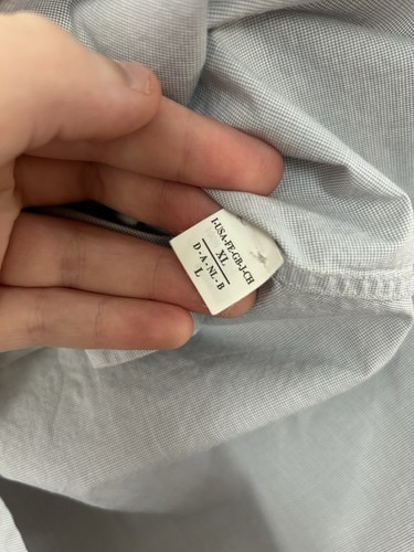 Camicia donna Brunello Cucinelli 100% cotone blu grigio con bottoni taglia XL - Foto 7 di 15