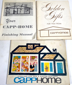 1964 CAPP HOMES HOUSE BUILDING PLANS three books floor plans, finishing & gifts