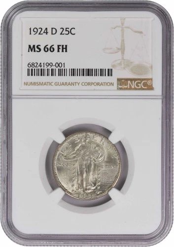 1924-D Standing Liberty Silver Quarter MS66FH NGC