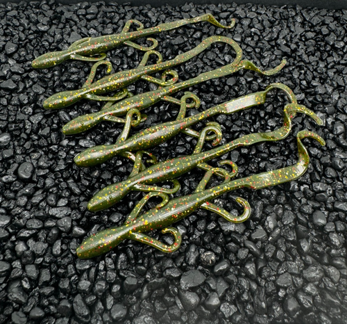 6 1/2'' Lizard Creature Bait Watermelon Red Gold 50ct Bulk Barschköder Wurm - Bild 1 von 4