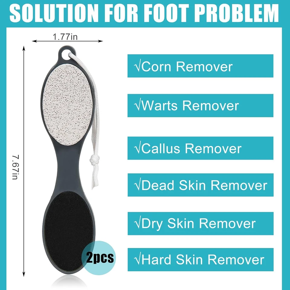Foot File Callus Remover-2 Pcs 4 in 1 Foot Scrubber Dead Skin Remover for Feet,P - Image 3 of 4
