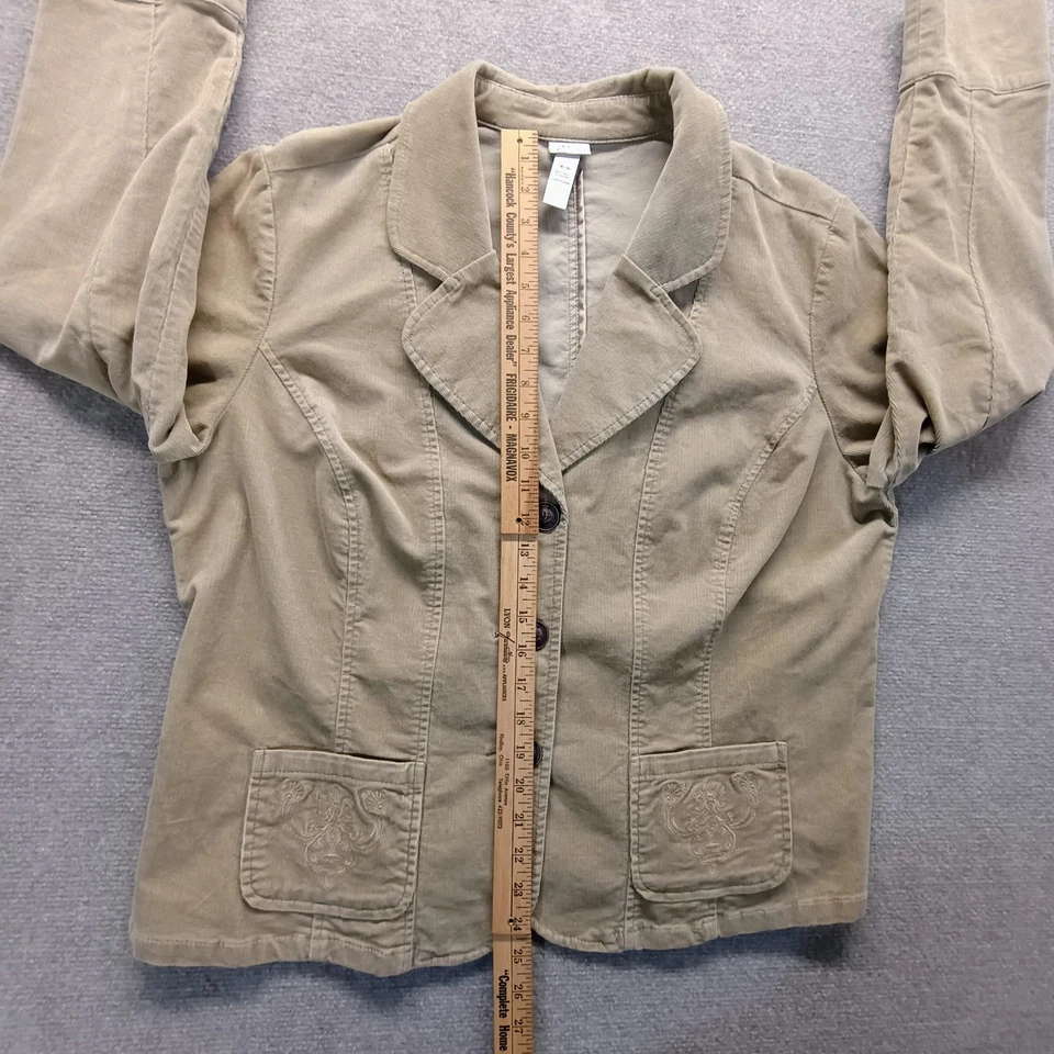 Chaqueta Blazer Venezia Mujer Caqui Pana Bolsillos Bordados Talla 18/20 Carrera Foto 4 de 4