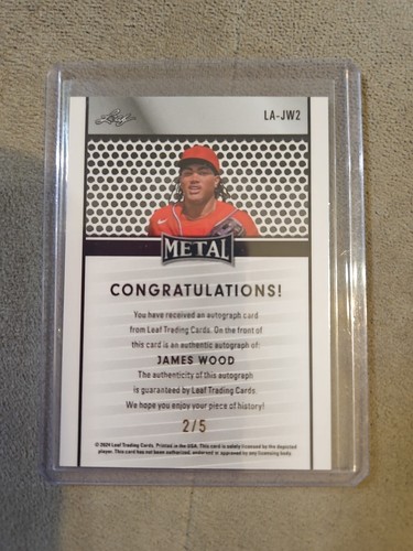2024 LEAF METAL COLLECTIVE MULTI-SPORT AUTO 2/5 JAMES WOOD NATIONALS 🔥⭐️ MINT📈 - Picture 23 of 24