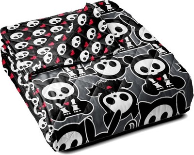 Skelanimals Party Kids 62'' x 90'' Reversible Quilted Blanket-AB0H31K35YT2