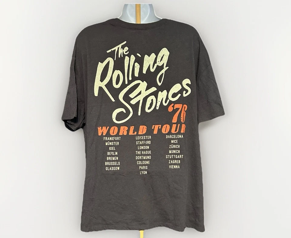 Camisa The Rolling Stones '76 World Retro Tour Mujer 2XL Negra Manga Corta 2024 Foto 4 de 4