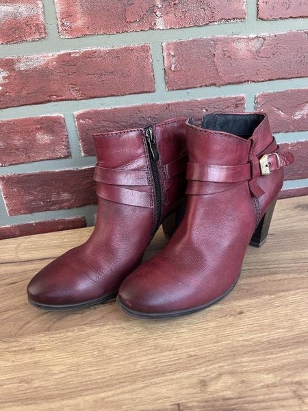 Women Marco Tozzi Boots Burgundy Leather 38