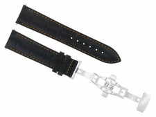 20MM LEATHER STRAP BAND FOR TISSOT PRS 516 PRC200 RACING DEPLOY CLASP BLACK OS