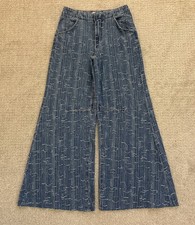 We The Free by Free People Women  s Blue Front Row Wide Leg Jeans Size 25/29