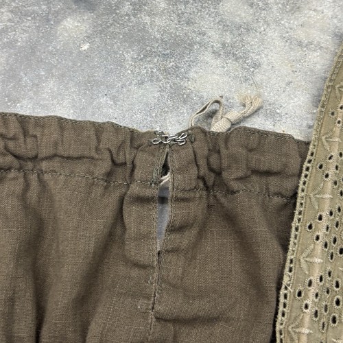 Y2K Free People XS braun gesmoktes Cami Spitzenbesatz Top Cottagecore Babydoll Baumwolle - Bild 6 von 12