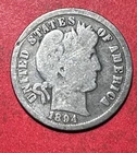 1894 US Barber SILVER Dime "Philadelphia" Mint! Good! Lower Mintage! Old US Coin