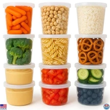 Food Storage Containers, Clear Plastic 32 Oz, Microwave and Freezer Safe, BPA