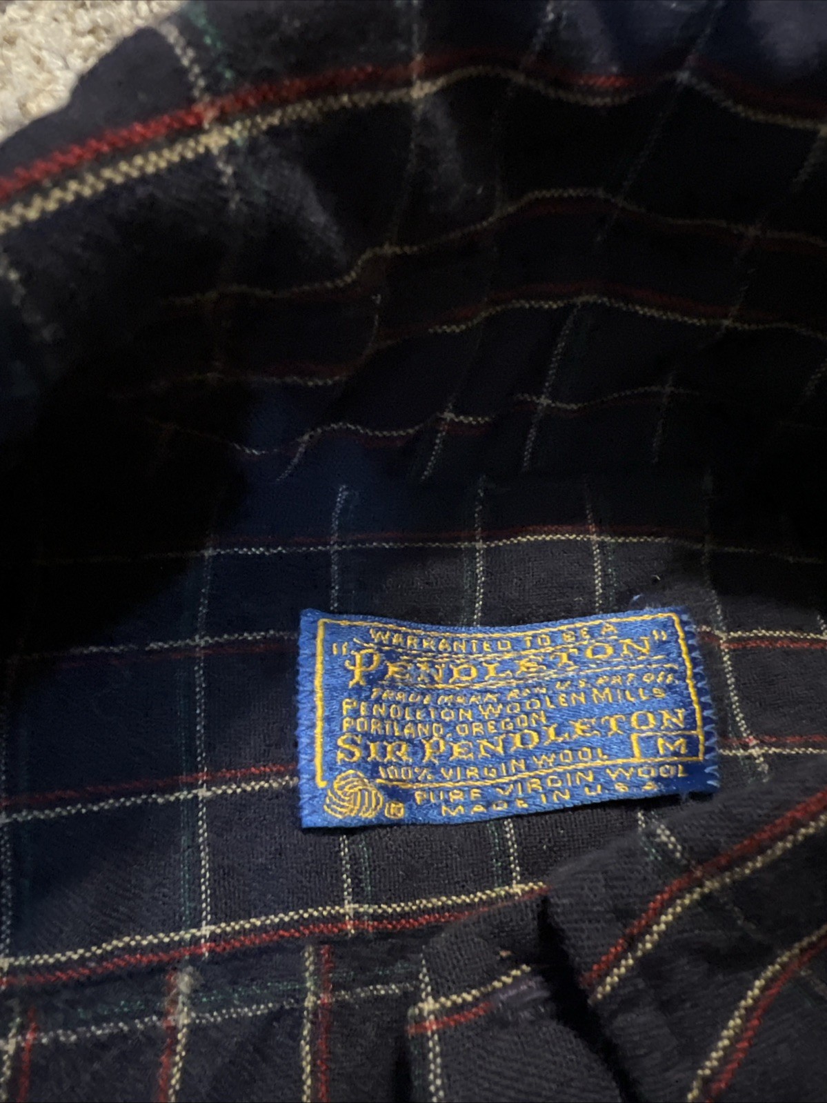 Pendleton 100% Wool Blue Plaid Button Front Shirt… - image 2