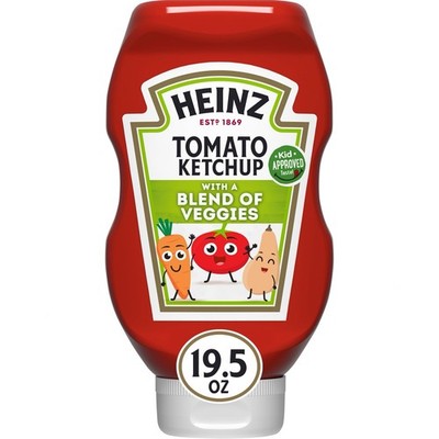 Heinz Tomato   Ketchup with a Blend of Veggies   19.5 oz Bottle