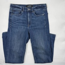 Express Womens Straight Fit 4R Blue Denim Cot...