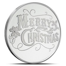 1 oz Merry Christmas Holly Silver Round (New) 59.39 per troy oz