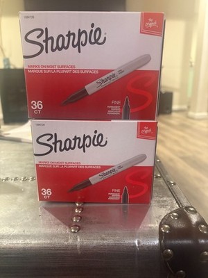 Sharpie Fine Point Permanent Marker Black 2 COUNT of 36pk  - 72 TOTAL markers