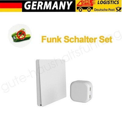 Funkschalter System batterielos, Funk-Wand-schalter & Funk-Empfänger Wasserdicht