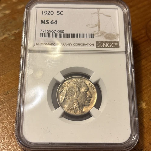 1920 5C NGC MS64 Buffalo Nickel 