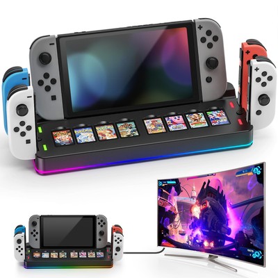For Switch/OLED TV docking station, 4k HDMI adapter,controller charger game slot