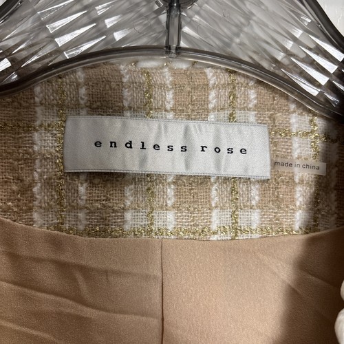 Mini Vestido o Chaqueta Endless Rose Anthropologie M Premium Manga Larga Tweed - Imagen 2 de 15