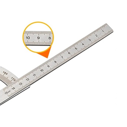 Stainless Steel 180 Degree Protractor Ruler with Easy Locking Angle Feature - Picture 8 of 9