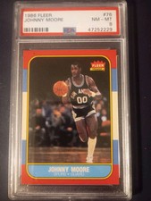 1986-87 Fleer #76 Johnny Moore San Antonio Spurs - PSA 8 NM-MT