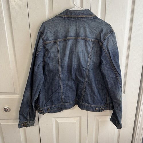 Venezia Medium Wash Blue Denim Button Up Long Sleeve Jean Jacket Women Sz 18 20 - Picture 5 of 5