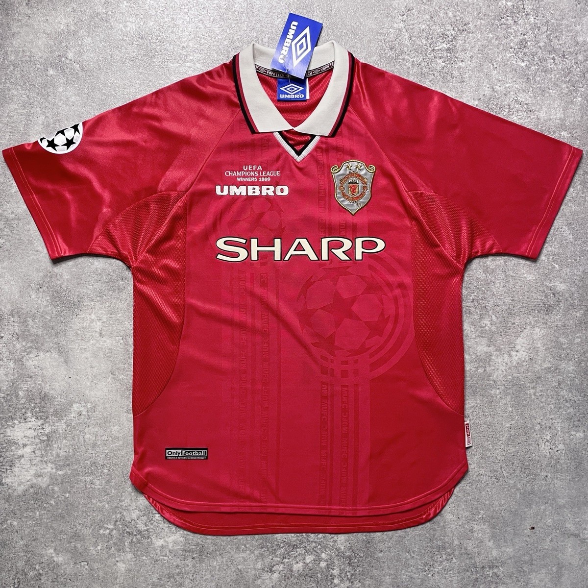 BNWT official 1999-2000 UMBRO Manchester United UCL home Beckham