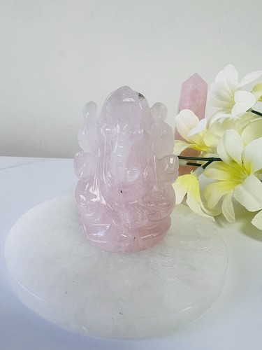 Rose Quartz Lord Ganesha 2.8” Hand-Carved, Healing Energy - Picture 7 of 8