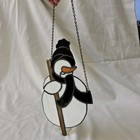 Stained Glass Suncatcher Snowman Window Art Decal Hanging Trinket