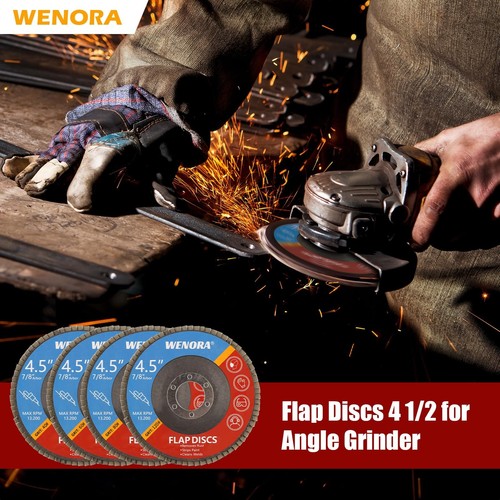 40 Pezzi Dischi Flapper 4 1/2 per Smerigliatrice Angolare, 40/60/80/120 Grana Flap Levigatura... - Foto 5 di 6
