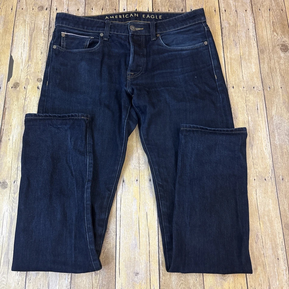 Pantalones de mezclilla con ribete American Eagle calce ajustado para hombre 32X36 (35X34) Foto 2 de 4