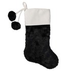Northlight 20.5" Black and White Christmas Stocking with Corduroy Cuff