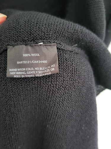 Eileen Fisher Damen Medium vorne offen schwarz Wolle Cardigan Langarm fließender Saum - Bild 5 von 6