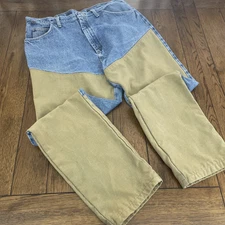 Vintage Wrangler Jeans 40x32 Brush Guard Rugged Wear Double Knee Cowboy Rodeo