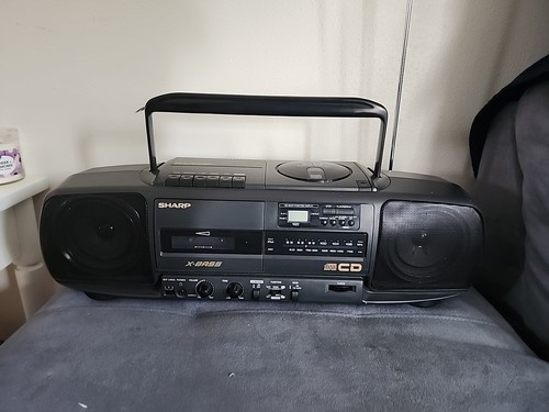 Sharp QT-CD5 Stereo Radio Cassette Record, CD Play X-Bass Digital Sound Boom Box - Picture 2 of 13