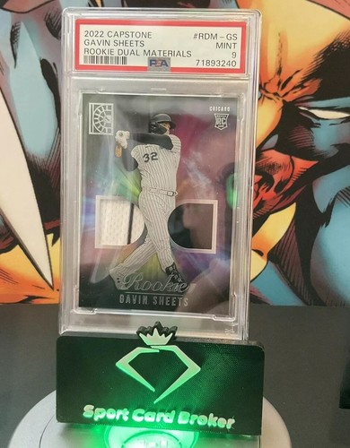 2022 Capstone Rookie Dual Materials Game Worn Gavin Sheets Psa 9🔥Chicago - Picture 2 of 4