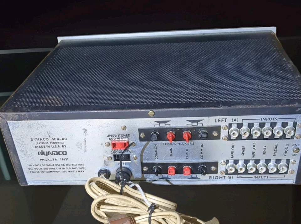 AMPLIFICADOR INTEGRADO DYNACO SCA-80Q DE COLECCIÓN - PROBADO EN TECNOLOGÍA Y TOTALMENTE FUNCIONAL Foto 2 de 4